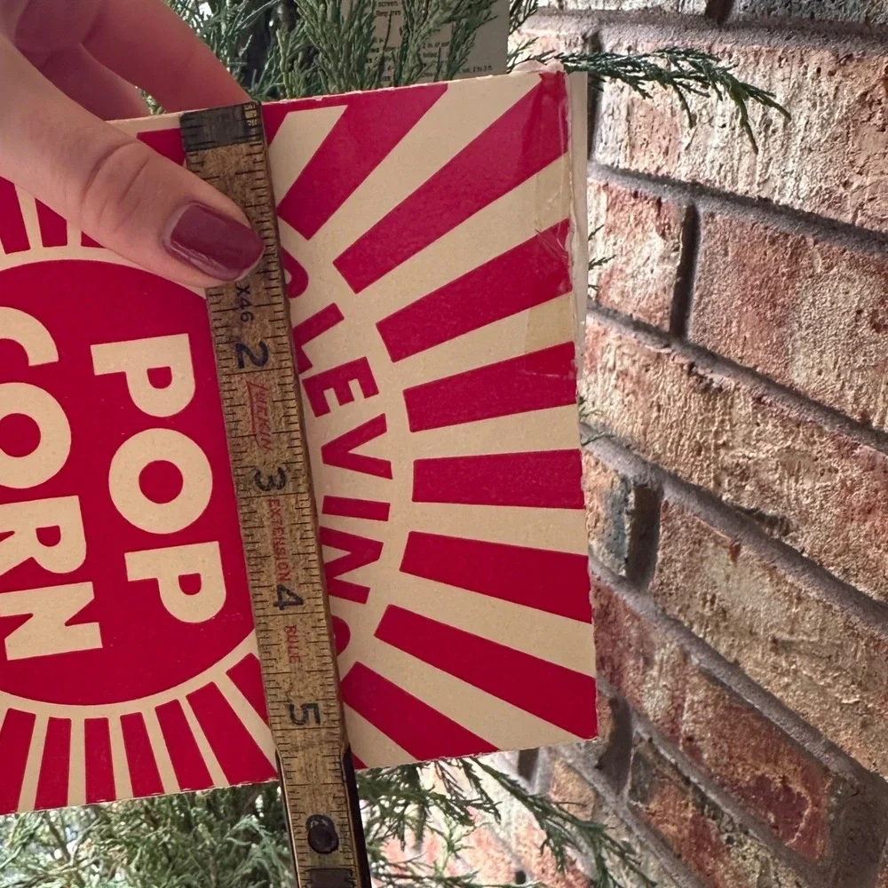 Vintage Blevins Popcorn Box Red White Sunburst Concession Supply Memphis TN